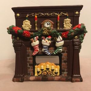 Partylite Hearthside Aroma Melts Wax Warmer Christmas Fireplace Mantel Ceramic